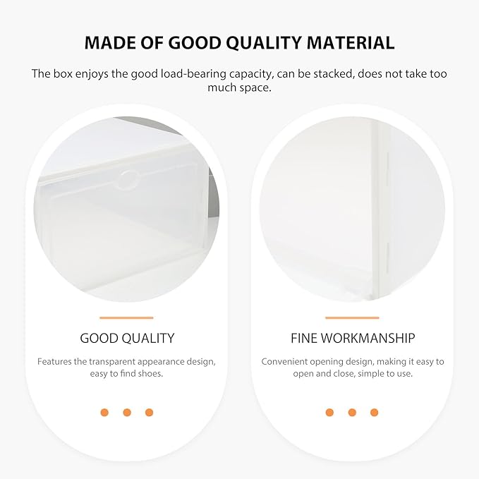 Milisten 4pcs Plastic Shoe Storage Boxes with White Frame, Thickened Waterproof Dustproof Multi-function Shoe Organizers for Home Use