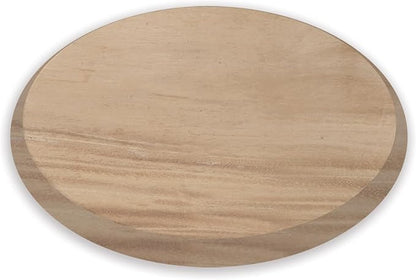 CounterArt Natural Light Wood Round Lazy Susan Turntable 14" Diameter Condiment Caddy, Cheese Server, Cake Plate, Spice Organization