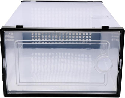 2 Pcs Drawer-style Shoe Storage Boxes Plastic Shoe Organizer Containers Stackable for Closet and Travel Storage Style
