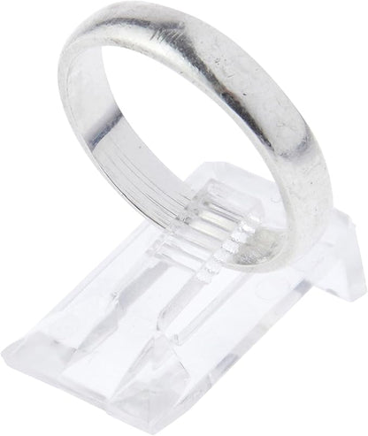 Plymor Clear Acrylic Ring Display Clip, 0.625" W x 1" D x 0.375" H (6 Pack)