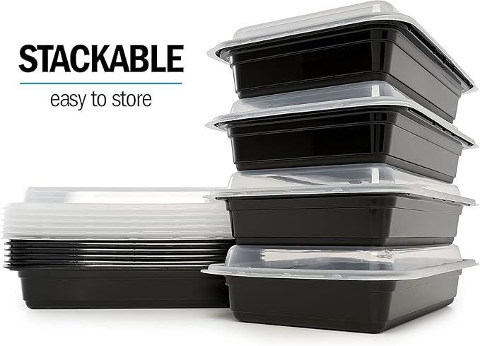 Igluu Meal Prep Containers Reusable (20 Pack) – Food Containers with Lids – Stackable, Microwave, Freezer & Dishwasher Safe – 28oz – 1 Compartment – BPA-Free