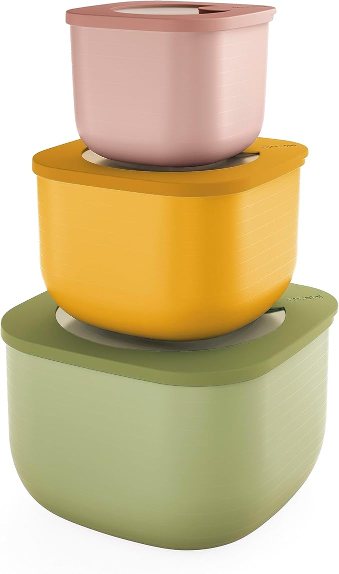 guzzini 17072652 ECO Store & More Containers, Deep Type, 3-Piece Assortment Set, Storage Containers (ISCC+)