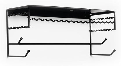 Mango Steam Black 17" Wall Mount Jewelry & Accessory Storage Rack Organizer Shelf for Earrings, Bracelets, Necklaces, & Hair Accessories