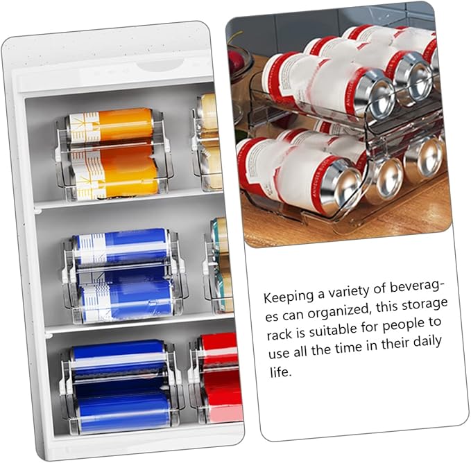 BESTOYARD Soda Fridge Organizer Water Bottle Storage Box Can Dispenser for Pantry