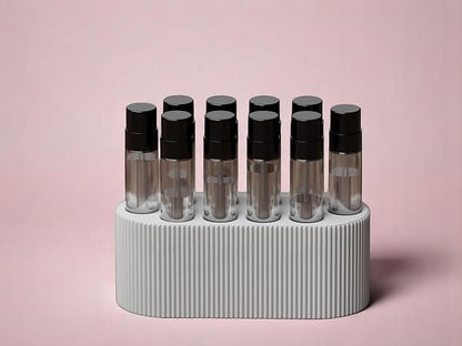 Perfume Sample Organizer for Bathroom or Vanity – Ideal Makeup and Skincare Storage, Desk and Bathroom Counter Organizer, Gift for Her (2mL Pure White - Fits Mini Perfume Samples)