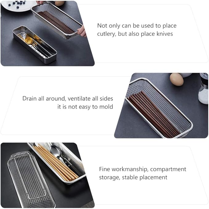 Stainless Steel Utensil Drying Rack: Stainless Steel Utensils Holder Dishwasher Silverware Basket Flatware Drying Rack Kitchen Counter Basket Organizer for Chopsticks, Spoons, Forks, Knifes