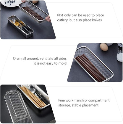 Stainless Steel Utensil Drying Rack: Stainless Steel Utensils Holder Dishwasher Silverware Basket Flatware Drying Rack Kitchen Counter Basket Organizer for Chopsticks, Spoons, Forks, Knifes