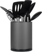 Kitchen Utensil Holder for Countertop 360° Rotating Utensil Caddy Extra Large Utensil Crock Cooking Utensil Holder for Kitchen Counter (Dark Grey)