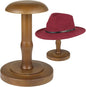 Vintage Wooden Hat Rack Stand, Vintage Rustic Brown Hat Rack Display Stand, Tabletop Cap Hats Rack Organizer with Wig Holder Display for Closet, Home Decor Display
