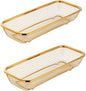 Gold Kitchen Drawer Organizer, Stackable Mesh Storage Baskets, Stainless Steel Silverware Organizer for Holding Knife Fork Spoon, 12.5"x5"x2.5", Pack of 2