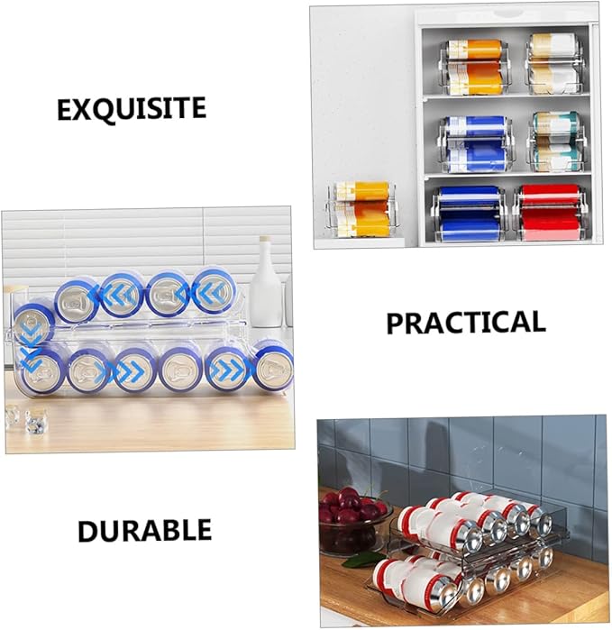 Mikinona Organizer Bins for Fridge Soda Organizer Pantry Storage Bins Drink Holder for Fridge