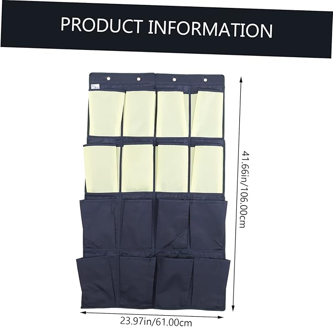 Garneck Over the Door Shoe Organizer Hanging Storage Bag for Closet and Bathroom Oxford Hanging Shoe Rack in Blue and Yellow Space Saving Wall Mounted Organizer for Home