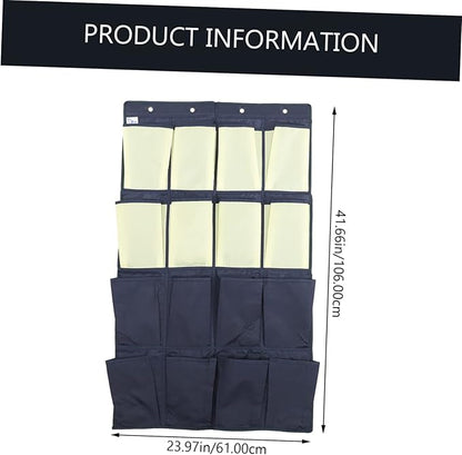 Garneck Over the Door Shoe Organizer Hanging Storage Bag for Closet and Bathroom Oxford Hanging Shoe Rack in Blue and Yellow Space Saving Wall Mounted Organizer for Home