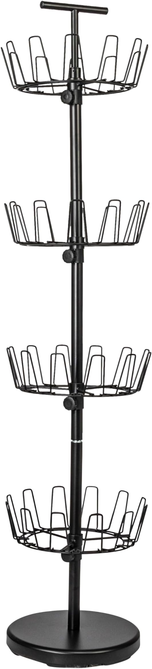 Household Essentials 4-Tier Shoe Storage Tree, Matte Black