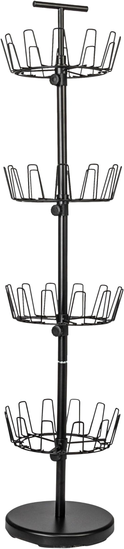 Household Essentials 4-Tier Shoe Storage Tree, Matte Black