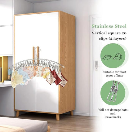 40 Clips Hat Holder Storage for Door Wall, Hat Hangers for Closet Organizer and Storage for Baseball Caps, Beanie & Accessories(26-02)