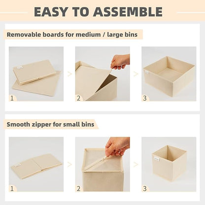 Criusia Drawer Organizer Clothes, 8 Pack Underwear Drawer Organizer, Foldable Cloth Storage Box Closet Organizers and Storage for Clothes, Socks, Scarves, Ties (Beige)