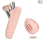 Bpluma Silicone Makeup Brush and Beauty Blender Holder, Half open Snap Design, Washable Powder Puff Case For Travel Business