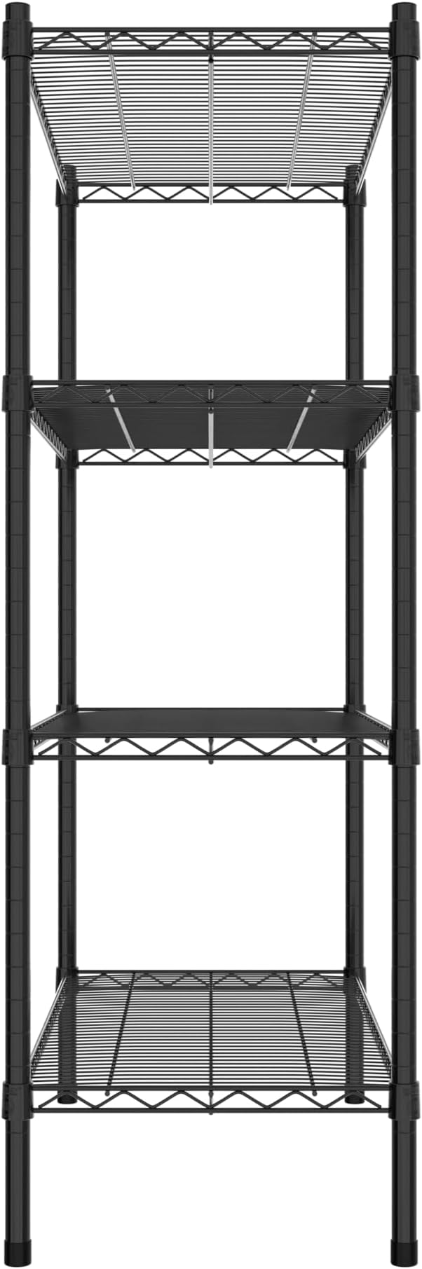 Commercial NSF Listed Black Epoxy Stationary Wire Shelving Kit 18" x 36" x 54", with 4 Shelves Perfect for Warehouse, Walk-in Refrigerator, Freezer, Grocery Store, Restaurant, Dishroom