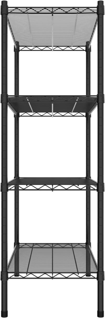 Commercial NSF Listed Black Epoxy Stationary Wire Shelving Kit 18" x 36" x 54", with 4 Shelves Perfect for Warehouse, Walk-in Refrigerator, Freezer, Grocery Store, Restaurant, Dishroom