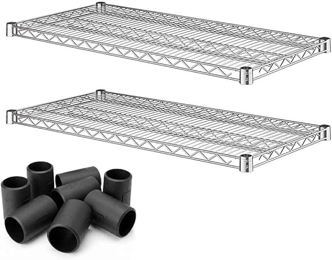 2 Pack Chrome Additional Wire Shelf for 18" x 36" Shelving Units, Replacement Shelves for Wire Rack