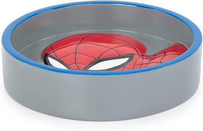 Jay Franco Marvel Spiderman Soap Dish - Red & Blue Resin Sponge Holder/Bar Soap Holder - Kids Bathroom Tray