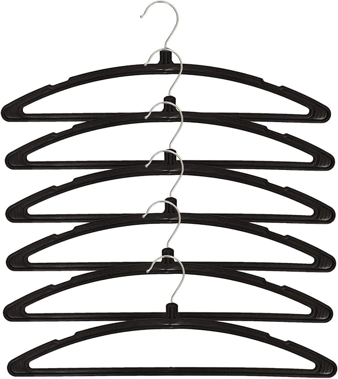 Kuber Industries 12 Piece Plastic Hanger, Black