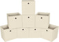 Foldable Storage Cubes Bins ,11 Inch Cloth Storage Cube Fabric Storage Box Cubes Organizer Baskets with Handles for Home Organizer Set of 8 (Creamy-White)