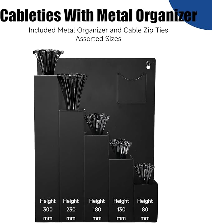 Cable Zip Tie Storage Holder, Wall Mount Rack Organizers and Storage for Workshop Shed Toolgrid Shop Garage Home,Fit Various Lengths Zip Tie
