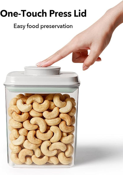Airtight Food Storage Containers Set with One-Touch Lid, 4-Pack (4.22 QT / 4.0 L) Best Value Stackable Durable PET for Complete Kitchen Pantry Organization