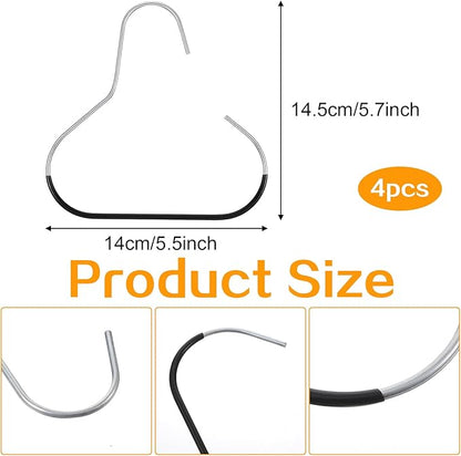 4 PCS Hat Organizer for Baseball Caps, Black Hat Storage Hook Stainless Steel Hat Hangers for Closet Hat Rack Hat Holder for Baseball Caps Cap Organizer for Cap Tank Top Belt Tie Purse Bra