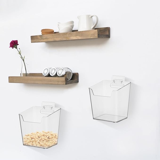 Lurrose 4pcs Cabinet Door Organizer: Wall Mounted Storage Bins - Plastic Shower - Pencil Holder for Shower Bathroom Kitchen Office