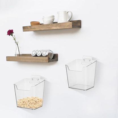 Lurrose 4pcs Cabinet Door Organizer: Wall Mounted Storage Bins - Plastic Shower - Pencil Holder for Shower Bathroom Kitchen Office