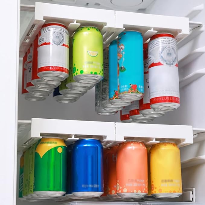 yuandan Soda Can Organizer for Refrigerator Beverage, Refrigerator Cola Storage Rack Can Storage Rack Can Dispenser Holder Plastic Hanging Soda Can Organizer Fridge Storage Sliding Rack
