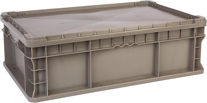 Hudson Exchange 24 x 15" (10 Pack) Lid For Straight Wall Handled Storage Container Tote, Gray/Brown