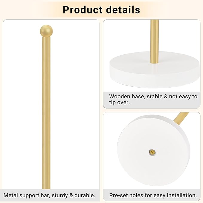Dahey Scrunchie Holder Hair Accessories Organizer Stand Modern Metal Hair Tie Holder Organizer Storage Display Jewelry Scrunchy for Women Girls Bedroom Bathroom Decor, Gold