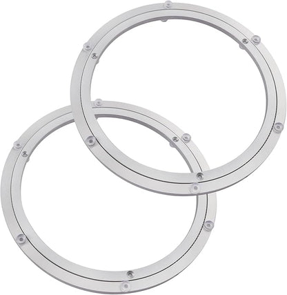 2 Pack 12 Inch Aluminium Alloy Turntable Bearing, Heavy Duty Swivel Turntables Lazy Susan for Round Dining Table, 12" Smooth Swivel Turntable for Lazy Susan Dining Table