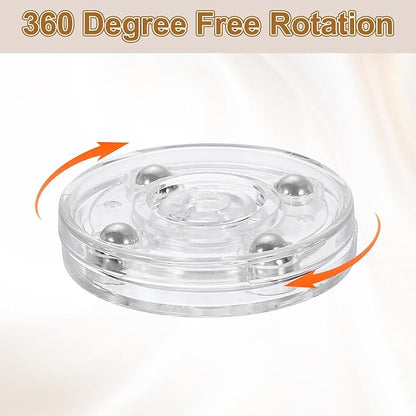 uxcell 3Pack Acrylic Lazy Susan Turntable, 2" Spinner Lazy Susan Turntable Organizer, Acrylic Ball Bearing Rotating Tray for Pantry Spice Rack Decorating, Clear