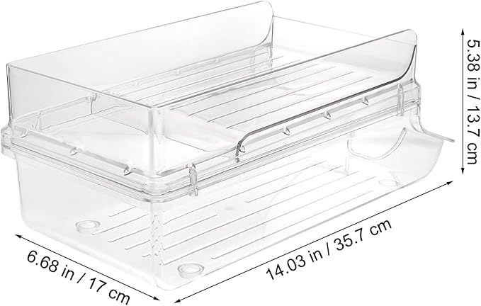 Mobestech Double Beverage Can Organizer for Fridge Transparent Soda Holder Rack Efficient Storage for Kitchen and Pantry Space-saving Design for Easy Access