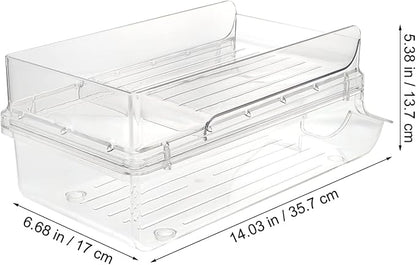 Mobestech Double Beverage Can Organizer for Fridge Transparent Soda Holder Rack Efficient Storage for Kitchen and Pantry Space-saving Design for Easy Access