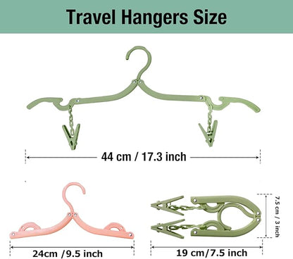26Pcs Travel Hangers Foldable with 52Pcs Clips: Folding Hangers, Non Slip Portable Hanger for Cruise Ship Essentials Suitcase Camping Flying RV Home Drying Rack, 4 Colors