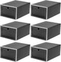 Ciieeo 6pcs Flip-top Shoe Boxes 33x23x14.5cm Plastic Sneaker Organizers Dustproof Stackable Shoe Storage for Men Home Closet