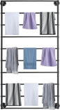 Wall Mounted Scarf Rack 10 Tier Scarf Display Stand Black Metal Scarf Holder Organizer Rack Commercial Clothing Store Wall Mounted Ribbon Storage Rack for Towel Scarf Ribbon