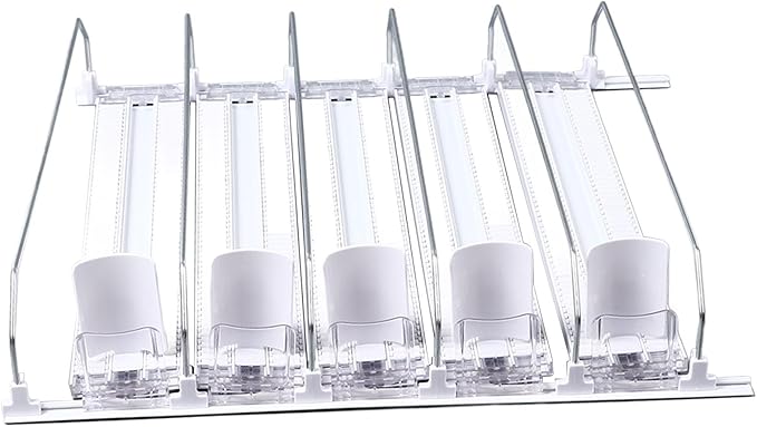 Adjustable 38cm Fridge Drink Dispenser with Self Pushing Mechanism, Soda Can Organizer for Effortless Beverage Access in Refrigerators (5PCS)