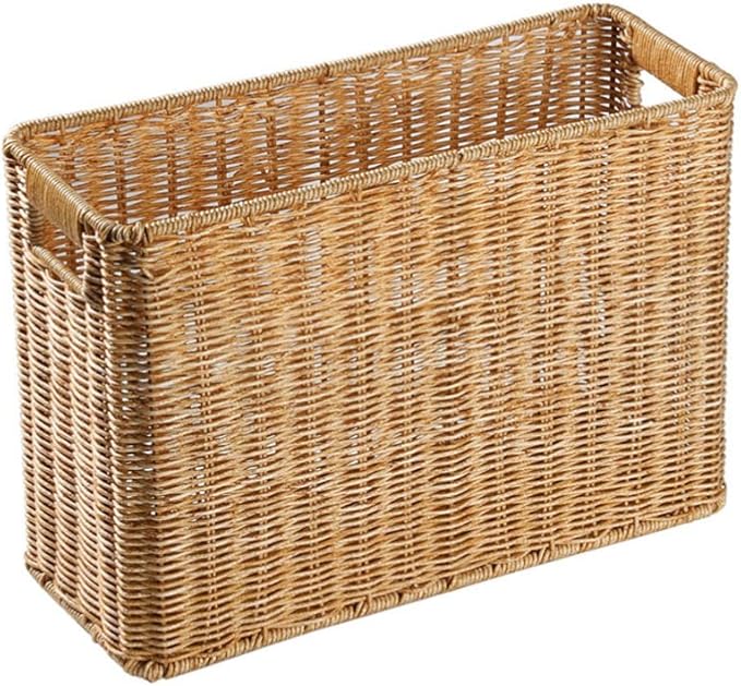 Decorative Woven Basket with Handles Handled Sundries Organizer for Home Decor Vintage Design for Bedroom and Living and Stable Storage