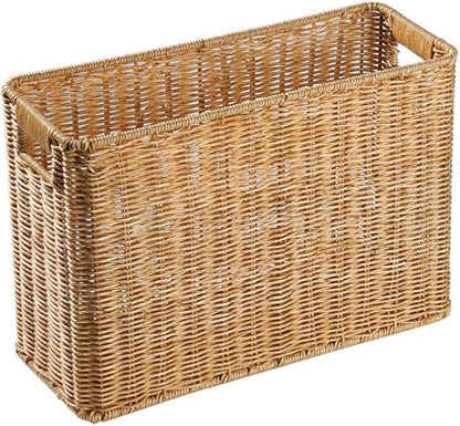 Decorative Woven Basket with Handles Handled Sundries Organizer for Home Decor Vintage Design for Bedroom and Living and Stable Storage