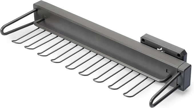 Emuca - Tie Holder Side Extendable Quartz, Plastic and Aluminium, Titanium