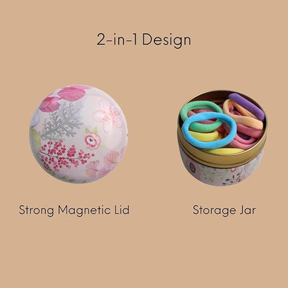 Magnetic Bobby Pin Holder, Magnetic Pin Holder for Vanity, 2-in-1 Design Paper Clip Holder, Vanity Storage Hair Accessories Organizer, Bobby Pin Case, Pink