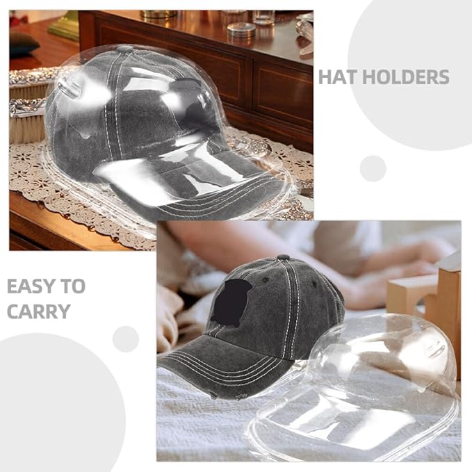 BESPORTBLE Baseball Hat Display Case 2 Sets Plastic Clear Baseball Cap Hat Display Case Protector Baseball Hat Holder Packaging Hat Boxes for Collectibles Travel