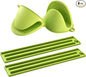 Oven Mitts and Pot Holders Sets, Mini Silicone Oven Mitts Heat Resistant (1 Pair), Pot Lid Holder While Cooking (1 Pair), Non-Slip Silicone Pot Holders & Spoon Rest, Dishwasher Safe